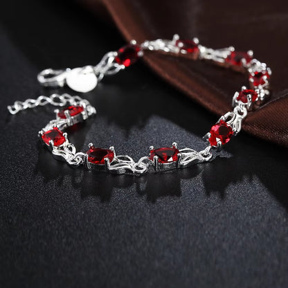 Axon Vintage Oval Ruby Gemstone Bracelet