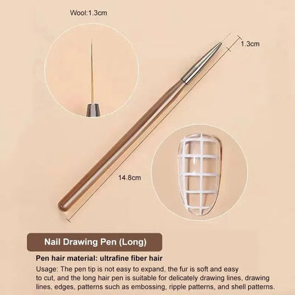 Axon UV Gel Nail Brush Liner | 9Pcs